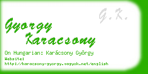 gyorgy karacsony business card